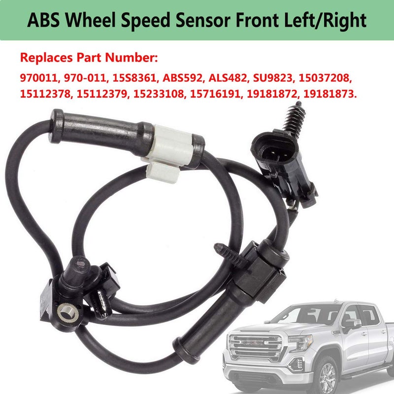 LIYYOO 19181873 ABS Wheel Speed Sensor Front Left/Right,Fit for Chevrolet Silverado Express Suburban Tahoe GMC Savanna Sierra Yukon XL Cadillac Escalade Replaces 15112379,ALS482,5S8361,970011 - Image 2